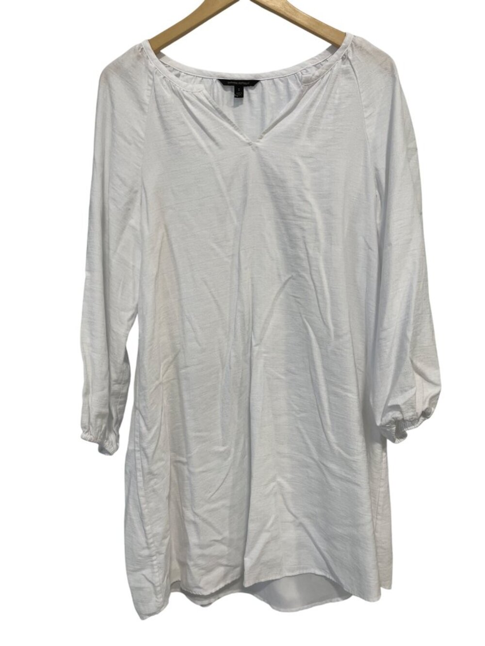 Banana Republic Mini Dress Small Raglan Sleeve Popover Tunic White Minimalist